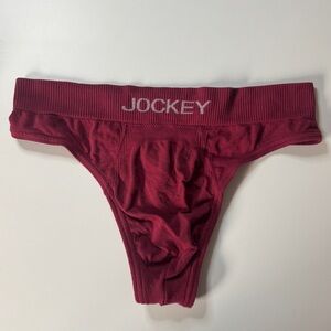 Jockey Maroon Thong with Logo Waistband